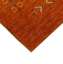 Orange Hand Loomed Wool Area Rug Bold Center Colorful Pattern by The Rug Decor