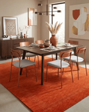 Orange Contemporary Hand-Loomed Wool Area Rug With Center Pattern Design by The Rug Decor