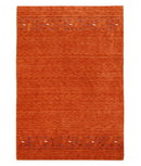 Orange Contemporary Hand Loomed Premium Wool Area Rug with Dynamic Multicolor Accents by The Rug Decor