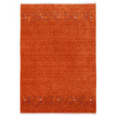 Orange Contemporary Design Hand Loomed Wool Area Rug