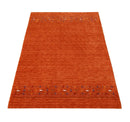 Orange Contemporary Hand Loomed Premium Wool Area Rug with Dynamic Multicolor Accents by The Rug Decor
