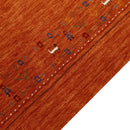 Orange Contemporary Hand Loomed Premium Wool Area Rug with Dynamic Multicolor Accents by The Rug Decor