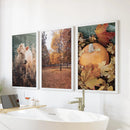 Autumn Farmhouse Prints. Cow, Fall Trees, Pumpkin Decor by Wall Art Set
