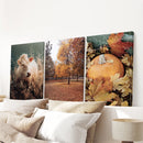 Autumn Farmhouse Prints. Cow, Fall Trees, Pumpkin Decor by Wall Art Set