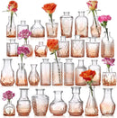 GobekUsa 30 Gradual Orange Glass Bud Vases for Wedding Centerpieces