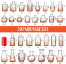 GobekUsa 30 Gradual Orange Glass Bud Vases for Wedding Centerpieces