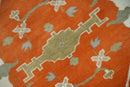 Orange, Ivory and Olive Hand knotted Oriental Oushak 9x12 wool Area Rug by The Rug Decor