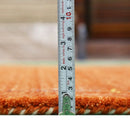 Orange Hand Loomed Wool Area Rug with Tribal Geometric Border by The Rug Decor