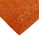 Orange Hand Loomed Wool Area Rug with Tribal Geometric Border by The Rug Decor