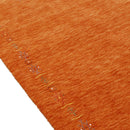 Orange Hand Loomed Wool Area Rug with Tribal Geometric Border by The Rug Decor