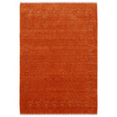 Orange Modern Geometrical Tribal Border Hand Loomed Wool Area Rug