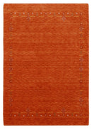 Orange Hand Loomed Wool Area Rug with Tribal Geometric Border by The Rug Decor