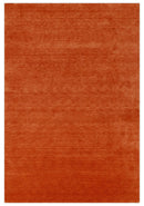 Orange Modern Solid Design Hand Loomed Wool Area Rug by The Rug Decor