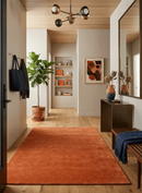Orange Modern Solid Design Hand Loomed Wool Area Rug by The Rug Decor