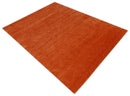 Orange Modern Solid Design Hand Loomed Wool Area Rug