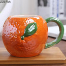 Orange pumpkin fruit ceramic cup kitchen breakfast mug by Decorbites