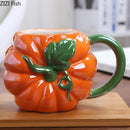 Orange pumpkin fruit ceramic cup kitchen breakfast mug by Decorbites
