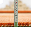 Orange Wool Area Rug - Hand Loomed with Intricate Border Design by The Rug Decor