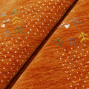 Orange Wool Area Rug - Hand Loomed with Intricate Border Design by The Rug Decor