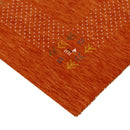 Orange Wool Area Rug - Hand Loomed with Intricate Border Design by The Rug Decor