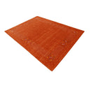 Orange Wool Area Rug - Hand Loomed with Intricate Border Design by The Rug Decor