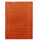 Orange Wool Area Rug - Hand Loomed with Intricate Border Design by The Rug Decor