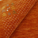 Orange Wool Area Rug - Hand Loomed with Intricate Border Design by The Rug Decor