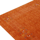 Orange Wool Area Rug - Hand Loomed with Intricate Border Design by The Rug Decor