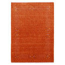 Orange Solid ground with Border Pattern Loomed Wool Area Rug
