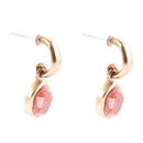 Orange Sponge Coral and Golden Half Hoop Earrings