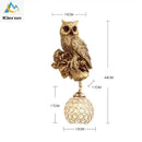GobekUsa Crystal LED Wall Lamp: Modern Owl Wall Lights for Bedroom, Dining Room, and Living Room