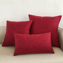 Orange textured linen cushion cover set living room ivory sofa cushion by Decorbites