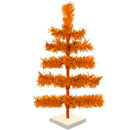 Metallic Orange Tinsel Christmas Tree