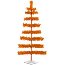 Metallic Orange Tinsel Christmas Tree