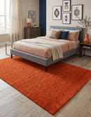 Orange Tribal Medallion Hand Loomed Wool Area Rug - Natural by The Rug Decor