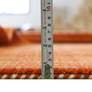 Orange Tribal Gabbeh Area Rug - Hand Loomed Wool Border Design by The Rug Decor