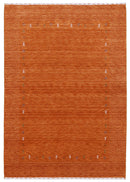 Orange Tribal Gabbeh Border Design Hand Loomed Wool Area Rug