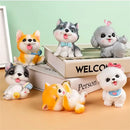Orange & white corgi dog figurine miniatures – bedroom decor by Decorbites