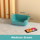 Orange yellow & teal plastic desktop storage basket office organizer by Decorbites