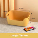 Orange yellow & teal plastic desktop storage basket office organizer by Decorbites