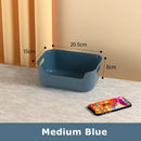 Orange yellow & teal plastic desktop storage basket office organizer by Decorbites