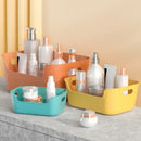 Orange yellow & teal plastic desktop storage basket office organizer by Decorbites