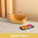 Orange yellow & teal plastic desktop storage basket office organizer by Decorbites