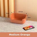 Orange yellow & teal plastic desktop storage basket office organizer by Decorbites