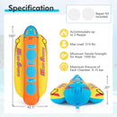 3-Person Inflatable Banana Boat with 3 EVA-padded Seats and Handles by LJGDeals