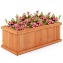 Raised Garden Bed Wooden Planter Box with 4 Drainage Holes and Detachable Bottom Panels-Orange by LJGDeals