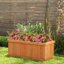 Raised Garden Bed Wooden Planter Box with 4 Drainage Holes and Detachable Bottom Panels-Orange by LJGDeals
