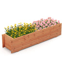 Fir Wood Planter Box with 2 Drainage Holes and 3 Added Bottom Crossbars-Orange by LJGDeals