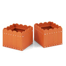 2 Pack Square Planter Box with Drainage Gaps for for Front Porch Garden Balcony-Gray by DirectDeals