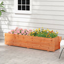 Fir Wood Planter Box with 2 Drainage Holes and 3 Added Bottom Crossbars-Orange by LJGDeals